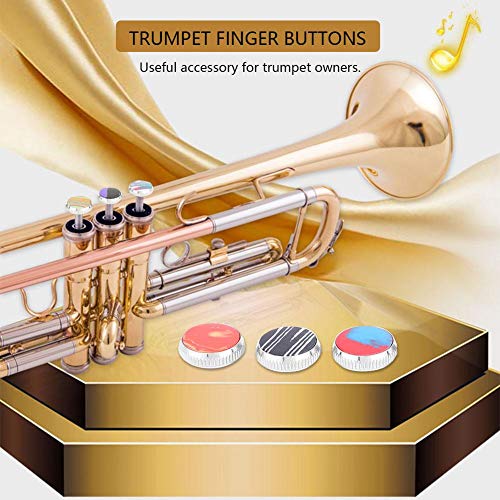idalinya 6pcs Metal Stone Trumpet Finger Key Buttons Set Replacement Parts Accessory Inlays Brass Instrument Accessories