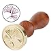 Ginkgo Leaf Wax Seal Stamp, Mornajina Botanical Brass Head Wooden Handle Removable Sealing Stamp for Wedding Invitation Seals