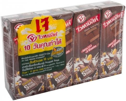 VITAMILK CHOCO SOYA SHAKE SIZE 180 ML. Pack 4