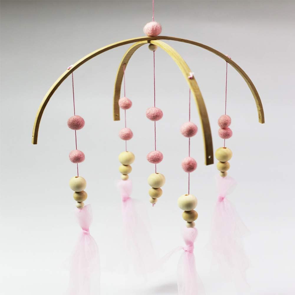 CC Shop Nursery Crib Mobile Baby Bedroom Tent Decoration Felt Pompon Wind Chime with Lace (#23)