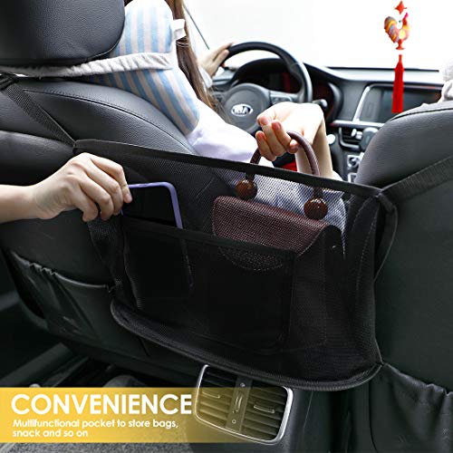 Car Net Pocket Handbag Holder, Hand bag Holder for Car Organizer Mesh for Purse - Helps as Dog Barrier - Image 3