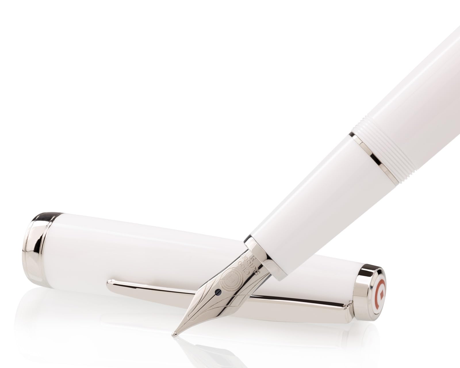 Cleo Skribent Classic Fountain Pen (Medium Nib) Rechargeable Battery, White