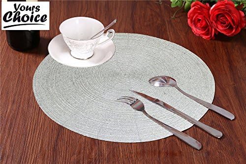 CHRISTMAS GIFT SALE YoursChoice Handmade White Glass Beaded Round Ethnic Placemat / Tablemat Decorative Placemat - large coaster Perfect for Dinner Table ( Dia - 12") Christmas Gift
