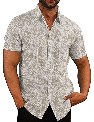COOFANDY Mens Casual Button Down Shirts Linen Beach