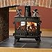 KINDEN Fireplace Fans 4-Blade - Heat Powered Stove Fan for Wood Log Burner Ultra Quiet Increases 80% More Warm Air than 2 Blade Eco-Friendly with Stove Thermometer (Aluminium Black,Large Size)