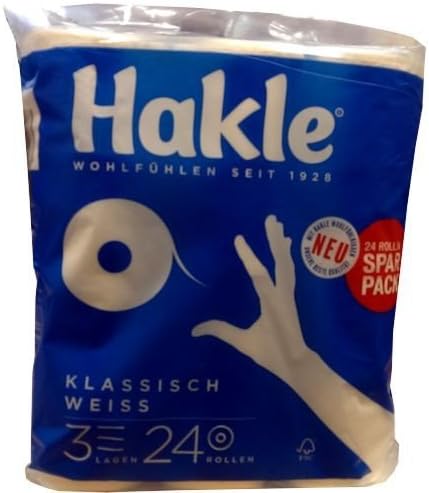Hakle White Toilet Tissue 24 Rolls (Pack of 2, Total 48 Rolls)