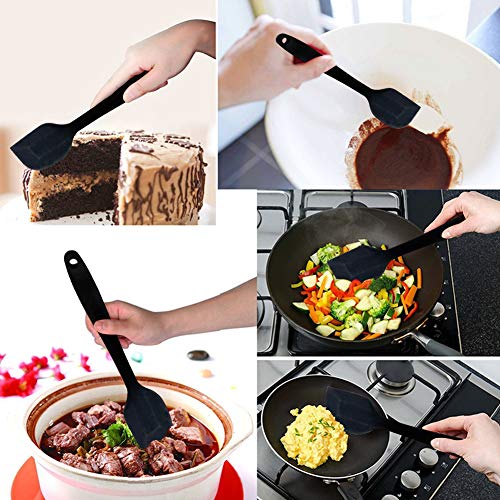 HAKACC Backpinsel Silikon, 4er Grillpinsel mit Silikon Spatel Teigschaber Öl Soße Butter Marinaden für BBQ Grill Backküche Kochen