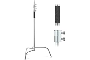Hagibis C Stand Adjustable Heavy Duty Tripod Stand with 100% Stainless Steel, Photography light Stand for Studio Softbox, Monolight, Reflector, Max Height: 10.5ft/320cm (Extension Arm Not Included)