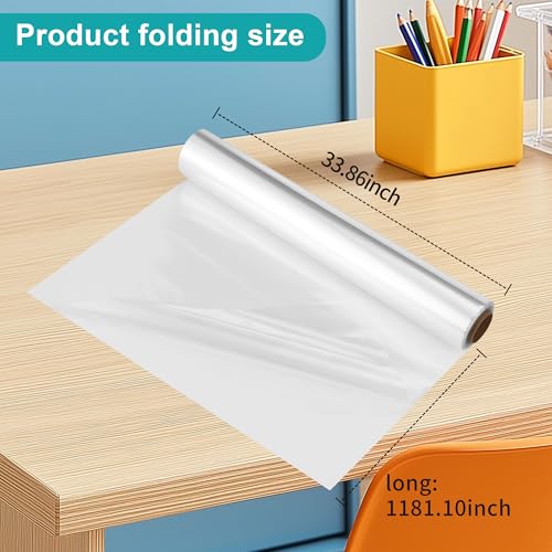 BUCOMTU 3 Mil Transparent Packaging Paper, 86 cm x 30 m, Transparent Plastic Roll, Suitable for Various Holidays and Occasions such as Valentine's Day, Christmas, Weddings