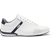 BOSS Men's Saturn Lowp Leather Trainers with Odour Neutralising Inner Lining Size