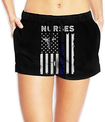 WEIWIFI Nurses Got Your Six American Flag Quick-Drying Hot Pants Tropical Beach Shorts for Girl Women
