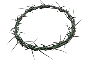 GLNystegal Jesus Crown of Thorns – 7.5–8 Inch Wearable Crown of Thorns Ring, Handmade Religious Decor for Easter, Church Even