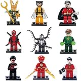 9pcs DC Universe Super Heroes Wolverine X-MEN Loki Robin Green Lantern The Flash Building Minifigures Block Compatible With Lego