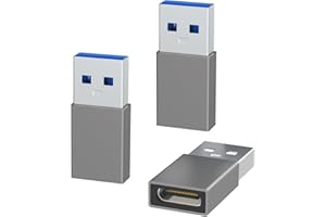 HENRETY USB to USB C Adapter 3 Pack,Type C Female to A Male Charger Converter Compatible with Apple Watch Ultra iWatch 8 7,iPhone 15 14 13 12 Pro Max Plus,Airpods,iPad,Car,Samsung Galaxy (Gray)