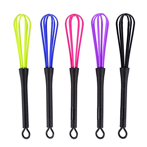 Salon Barber Whisk Hairdressing Hair Color Dye Cream Kitchen Balloon Mixer Tool Plastic 5 PCS