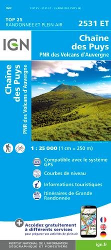 Chaine des Puys PNR des Volcans d'Auvergne 2017: IGN.2531ET by (Map)