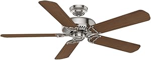 Casablanca Indoor Ceiling Fan, with wall control - Panama 54 inch, Brushed Nickel, 55067