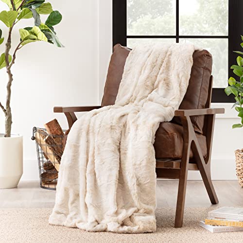 Chanasya Super Soft Fuzzy Faux Fur Throw Blankets Fluffy Plush