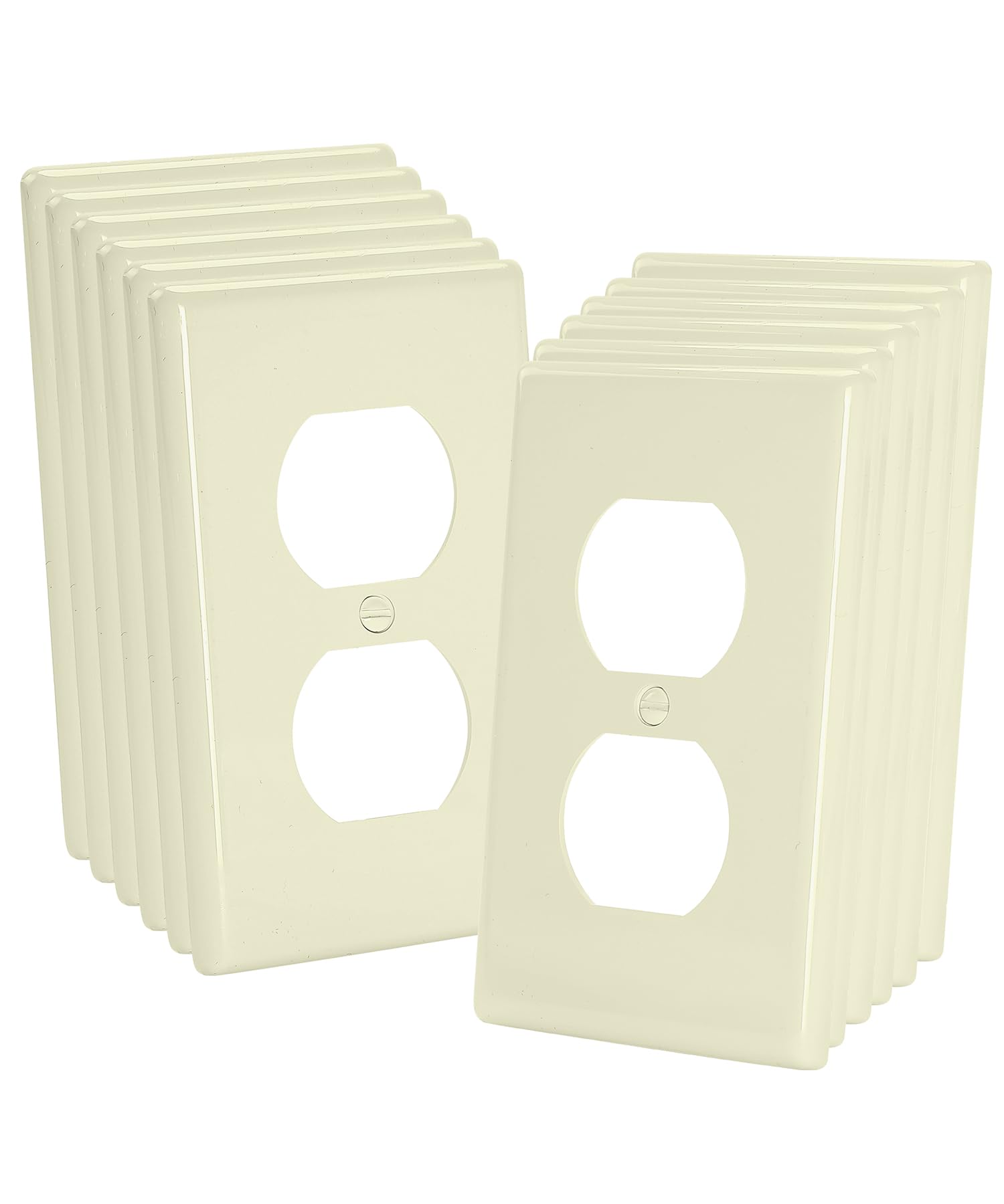 Photo 1 of Bates- Duplex Wall Plate, 12 Pack, Light Almond Outlet Covers Wall Plate, Wall Plate Cover, Electrical Outlet Cover