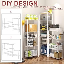 HOMEFORT 4-Shelving Unit, Adjustable Wire