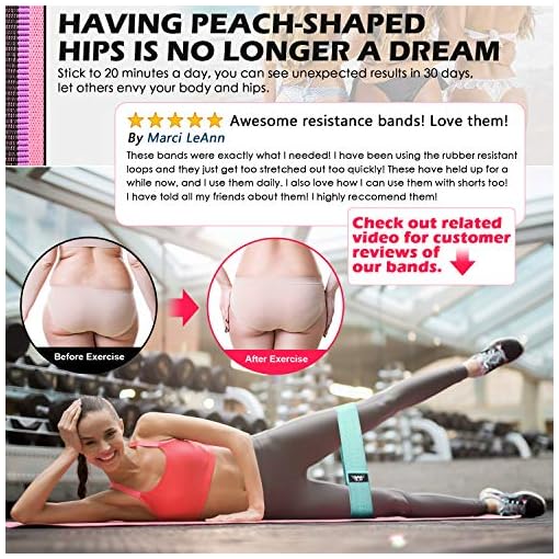WALITO Resistance Bands for Legs and Butt, Fabric Exercise Loop Bands Yoga, Pilates, Rehab, Fitness and Home Workout… - Image 5