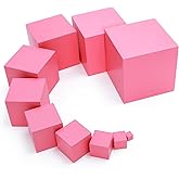Adena Montessori Wonderfully Sensorial Teaching Toys for Children 3 Years Old - Montessori Small Pink Tower 0.7-7cm