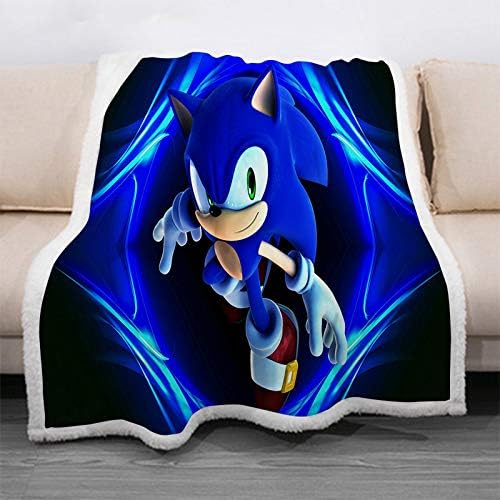 Sonic Commodity Anime Sonic The Hedgehog Fleece Blanket For Beds Thick