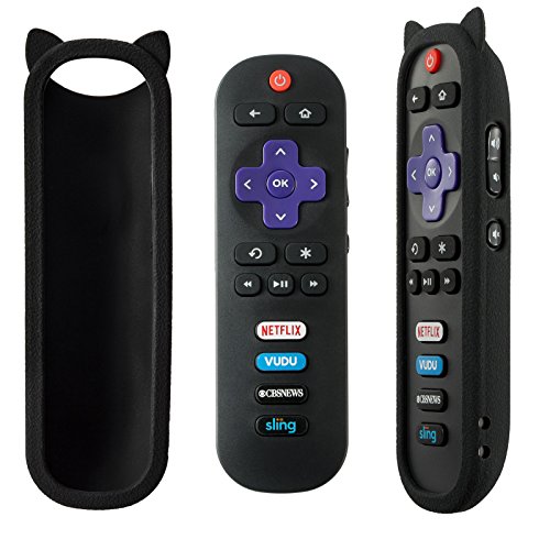 Remote Control for TCL Roku TV 2016 2017 Model 32D2700 32S3750 32S3850P 40FS3850 50FS3850 55FS3850 55FS4610R 40S305 43S305 49S305 65S405 43S405 49S405 55S405 49FP110 55UP120 Wr Silicone Case Cover