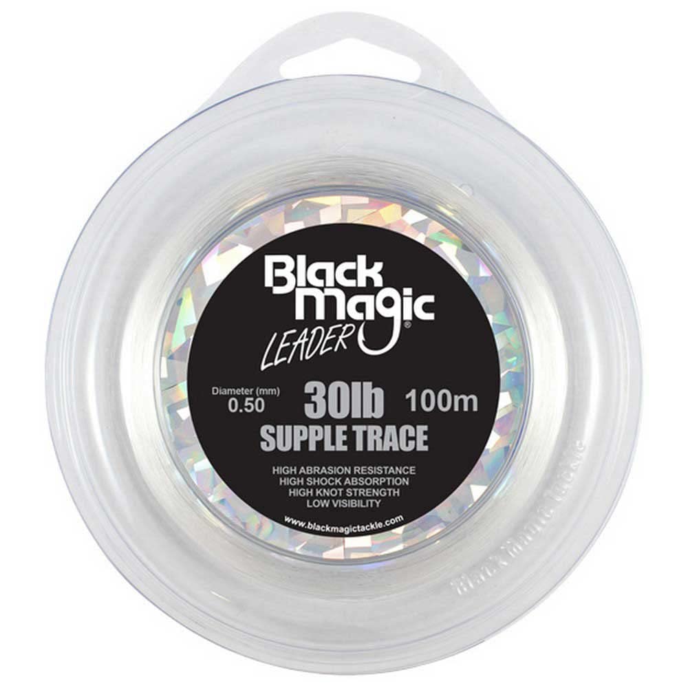 Black Magic Men Supple Trace Leader – 30lb - White, One Size
