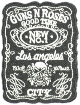 GUNS N ROSES No.1 Jack LA Good Time Iron On Patch 3.1"/7.9cm x 2.2"/6cm By MNC Shop