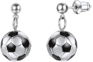 PROSTEEL Soccer Earrings, 3D Ball Jewelry, Sports Mom Spirit Wear Jewelry, Soccer Fan，Come with Box