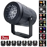 Christmas Projector Lights for Indoor, Rotating Snowflake LED Christmas Light with 7 Multicoloured Switchable Slides for Graduation Prom, Holiday, Halloween, Birthday, Valentine's, Easter, Party Decor