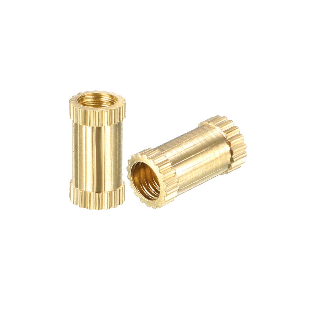 sourcing map Knurled Insert Nuts - 100Pcs M3 x 8mm Length x 4mm OD Female Thread Brass Threaded Insert Embedment Nut for 3D Printer