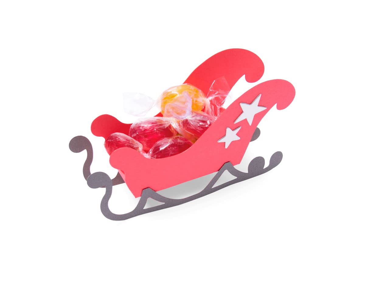 Sizzix Bigz Die 663405 3D Santa Sleigh by Georgie Evans, Paper, Multi Colour, One Size