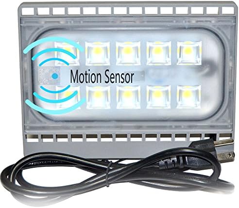 Super Bright LED Motion Sensor Light 30 Watts 3000LM Outdoor Flood Light,Built-in Motion Sensor AC110v 5500k IP65 with US 3-Plug