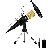 Professional Condenser Microphone Recording with Stand for PC Computer iPhone Phone Android iPad Podcasting, Online Chatting Mini Microphones by XIAOKOA