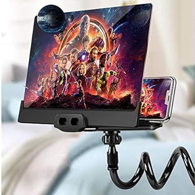 Mobile Phone HD Projection Bracket 12in Screen Magnifier 3D Smart Mobile Phone Movies Amplifier with Lazy Bracket for Any Smartphone Screen Amplifier Detachable