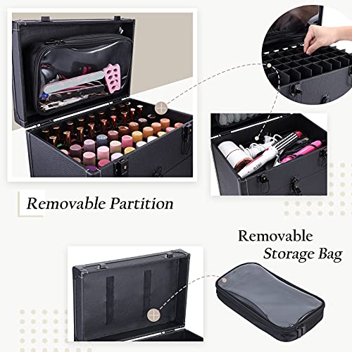 FRENESSA Rolling Nail Case Wheeled Manicure Storage Case Polish