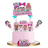 LOL Cake Topper, Happy Birthday Cake Topper, Pink Cake Decorations for Baby Theme Party - 1Set