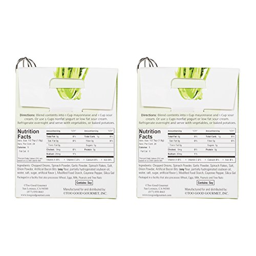 Spinach Bacon 1.5 Ounce Vegetable Dip Mix with Mini Whisk 2 Pack