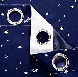 ZJXSNEH Silver Star Children Blackout Curtains for