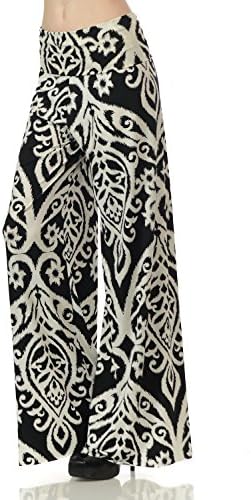 Cody Line Women's Casual Bohemian Wide Leg Palazzo Pants (1X-Large, B264DM Black White)