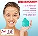 Swiss-Ultimate Labs Sonic Leaf 3-in-1 Facial Cleansing Brush for Healthy Skin, Exfoliator, Invigorating Massage, Blackheads, Microdermabrasion w/Bonus Herbal Face Wash Sample (Turquoise)