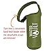 WaterVault Neoprene Bottle Holder, Adjustable Detachable Strap, Shoulder Sling & Hand Carrier - Army Green Regular