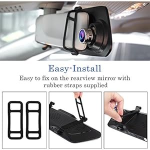 CHORTAU Dash cam auto Telecamera per Auto da 7 pollici Touchscreen Full HD 1080P, Telecamera Grandangolare Anteriore e Telecamera Posteriore impermeabile, con Sistema di Monitoraggio Inverso - immagine 8