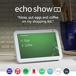 Echo Show 8 (1st Gen, 2019 release) — HD smart display with Alexa – stay connected with video calling – Sandstone