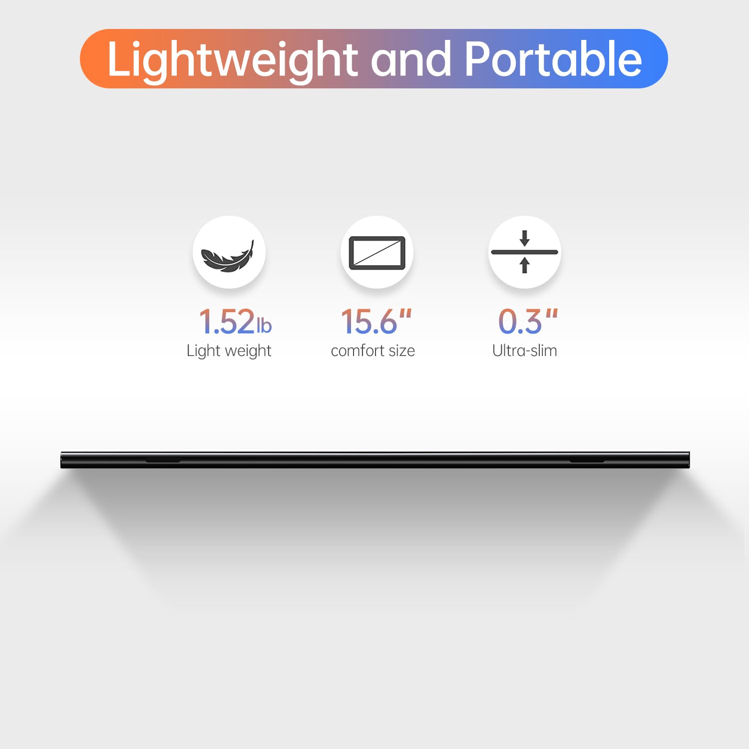 ForHelp Monitor portátil de 15,6 pulgadas, 1080P USB-C HDMI segundo monitor externo para computadora portátil, PC, teléfono Mac, PS, Xbox, Swich, pantalla para juegos IPS ultradelgada de marco cero/cubierta inteligente premium