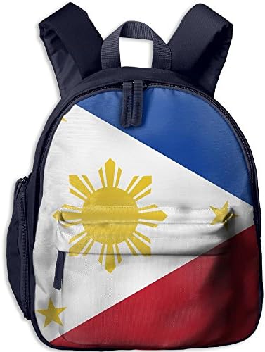 Philippines Beautiful Flag Pattern Oxford School Bag Kids Double Zipper Closure Travel With Front Pockets