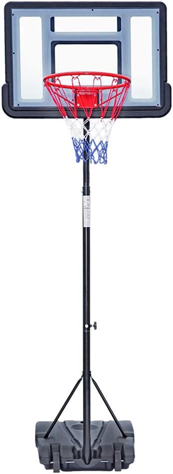 ZFRANC Portable Removable Basketball System Basketball Hoop Transparent Backboard with 1.6m-2.1m Adjustable-Height Pole