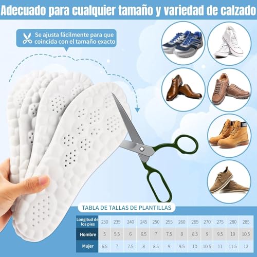 2 Pares Plantillas para Fascitis Plantar, Plantilla Ortopédicas para Mujer y Hombre, Plantilla para Zapatos con Apoyo de Arco, Plantilla Memory Foam Antifatiga, Aliviar el Dolor de Pies (Negro 23-25)
